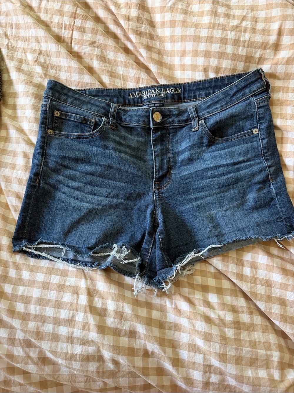 American Eagle Outfitters Dark Blue Denim Cutoff Shorts